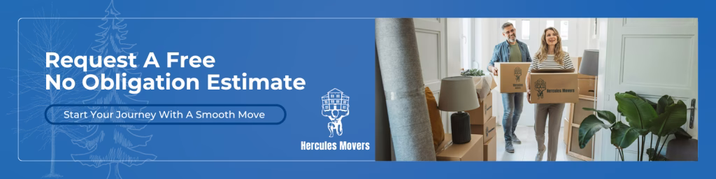 Couple moving with Hercules Movers boxes.