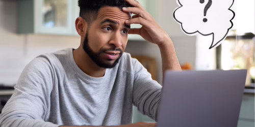 man researching common moving company myths in ohio